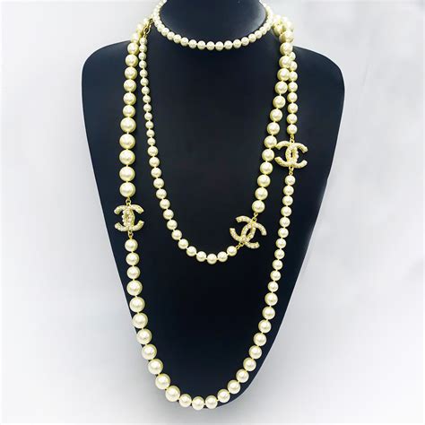 chanel necklaces cheap|authentic chanel pearl necklace.